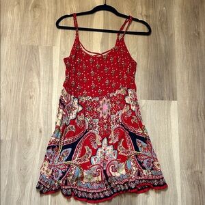 Patrons of Peace Floral Red Bohemian Dress